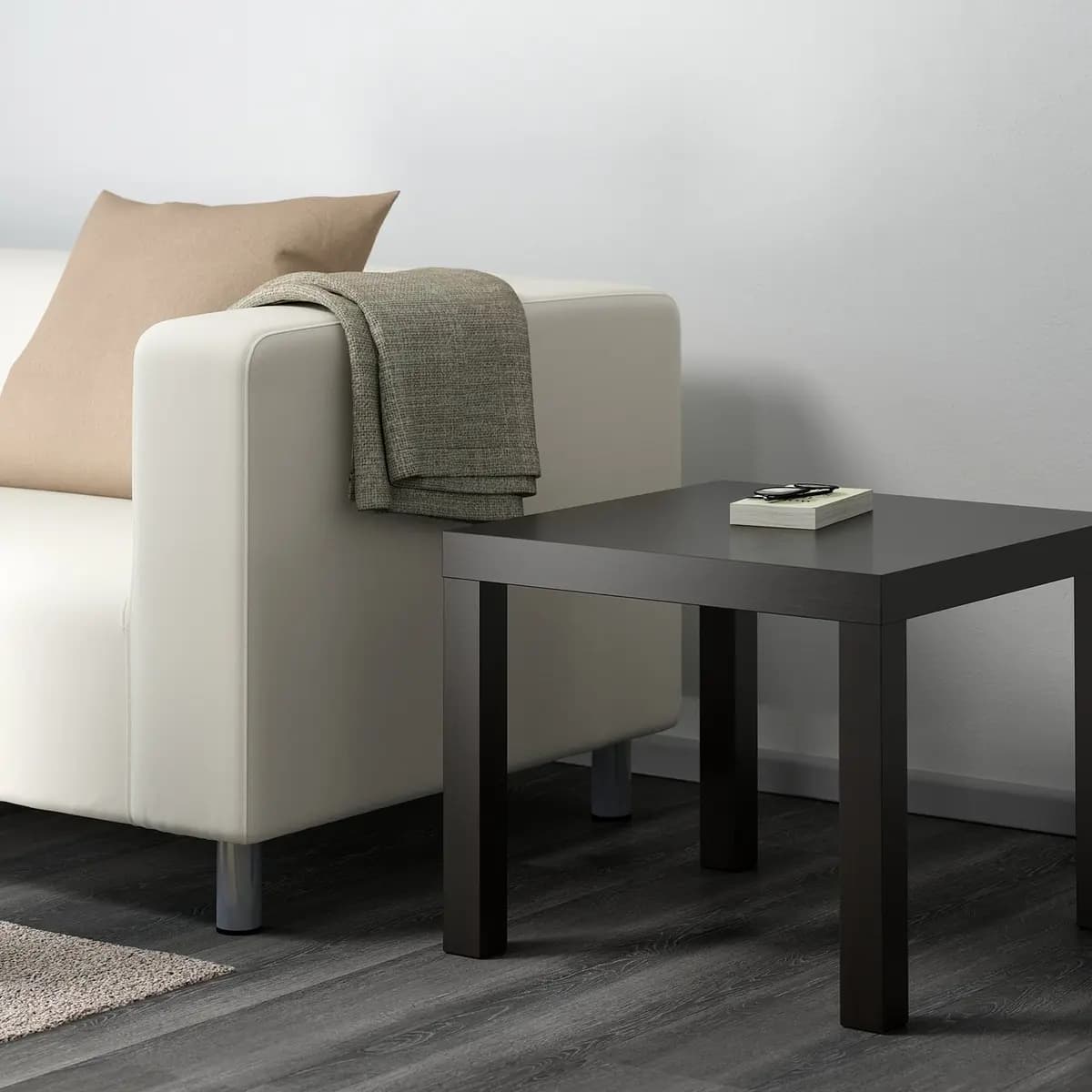 IKEA LACK Side table, black-brown 21 5/8x21 5/8 " [Length 21 5/8 ", Width 21 5/8 ", Height 17 3/4 "]