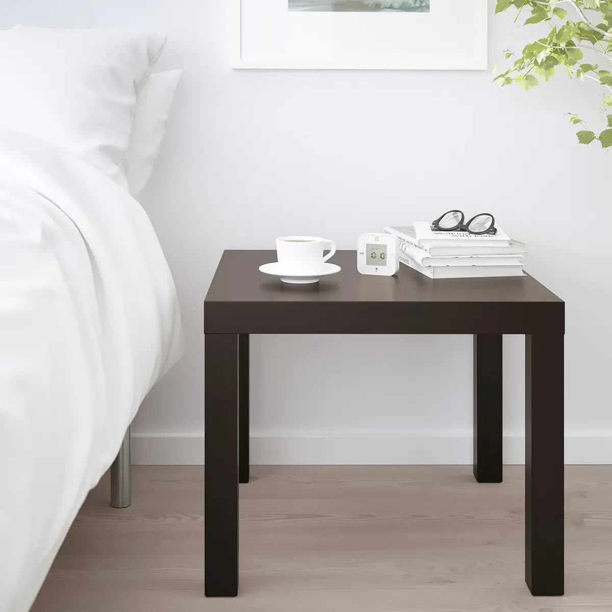 IKEA LACK Side table, black-brown 21 5/8x21 5/8 " [Length 21 5/8 ", Width 21 5/8 ", Height 17 3/4 "]