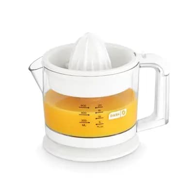 Dash Electric Dual Citrus Juicer - White: Lemon & Fruit Juicer, Multiple Cone Heads, Auto-Reversing, Dishwasher-Safe Parts [25.0 watts, 32 Ounces, Plastic]