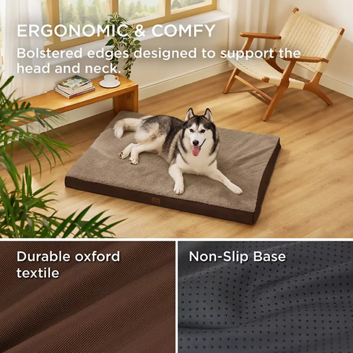 Bedsure® Orthopedic Waterproof Dog Bed with Sherpa & Oxford Fabric Removable Cover & Egg Crate Foam [Description and Overview The Bedsure classic pet bed mattress des, Product Bran
