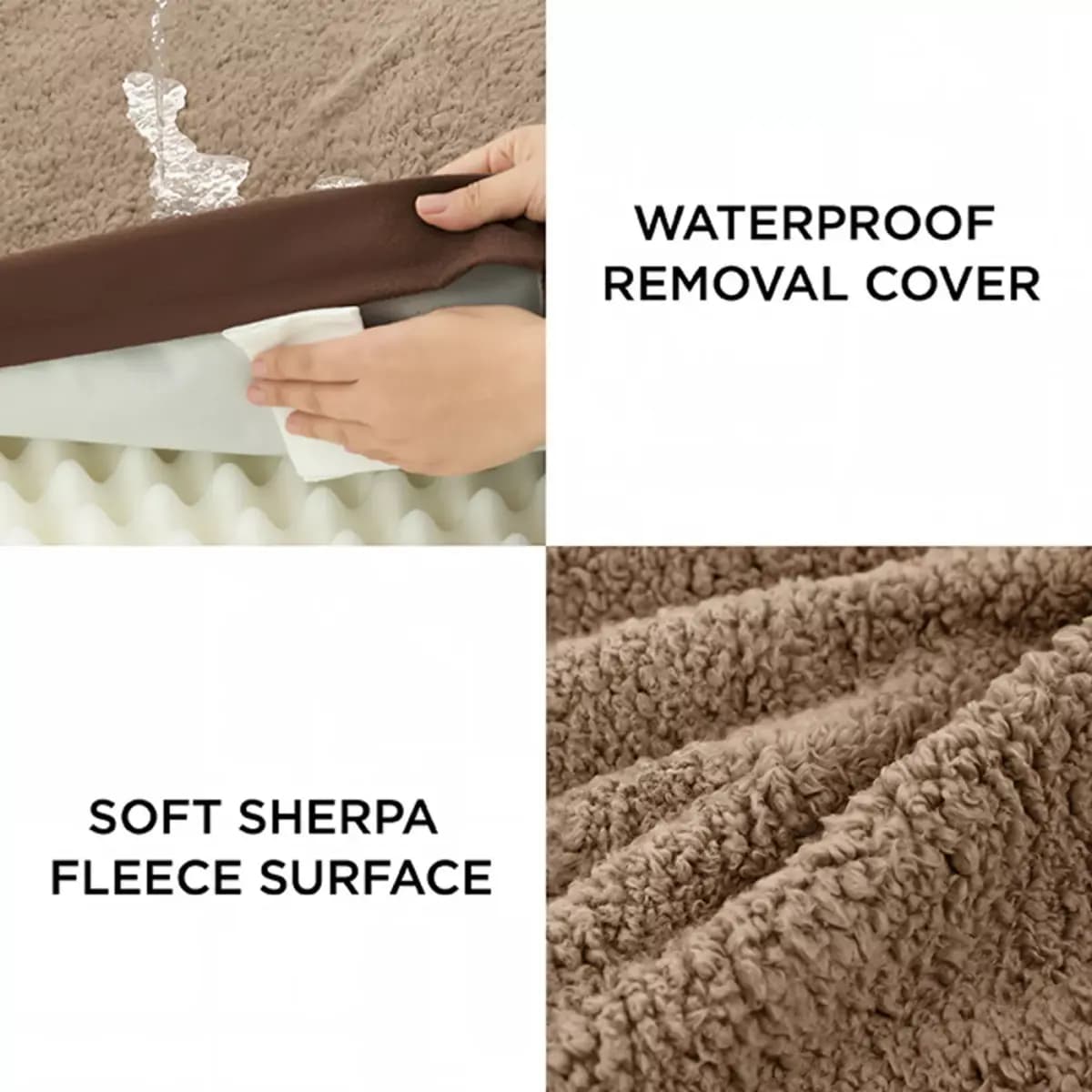 Bedsure® Orthopedic Waterproof Dog Bed with Sherpa & Oxford Fabric Removable Cover & Egg Crate Foam [Description and Overview The Bedsure classic pet bed mattress des, Product Bran