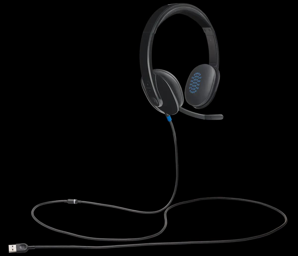 Logitech H540 USB Computer Headset - Black [7.09 in (180 mm), 9.65 in (245 mm), 3.07 in (78 mm)]
