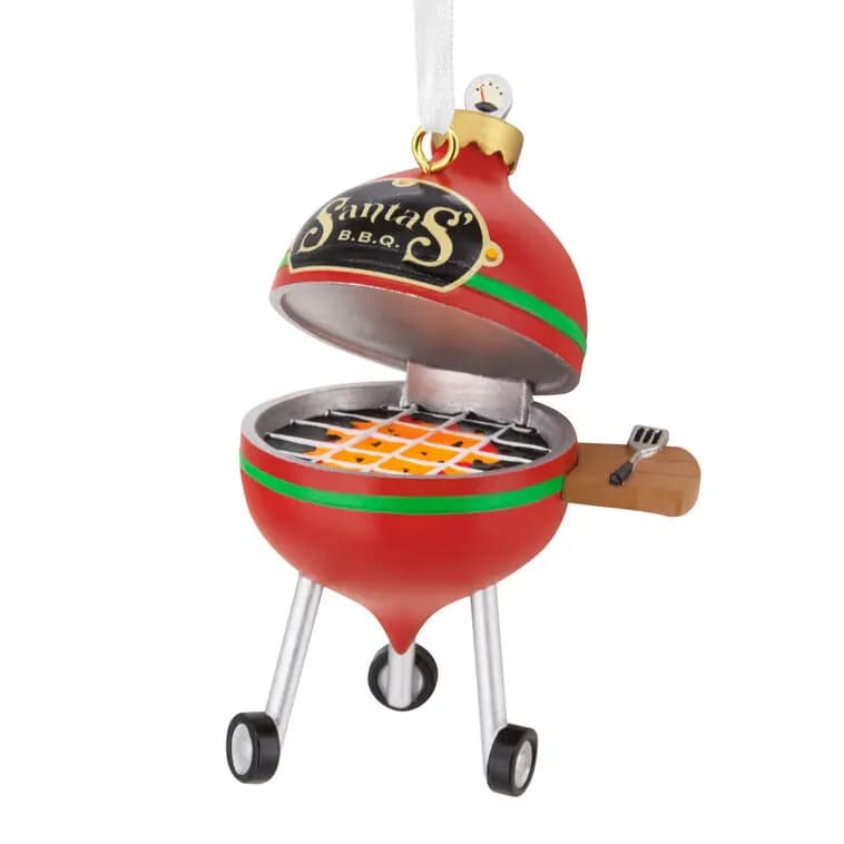 Santa's BBQ Grill Hallmark Ornament [Santa's B.B.Q., 2 x 3 x 1.5, Resin ornament with hanger attachmen, One Hallmark Christmas ornament.]