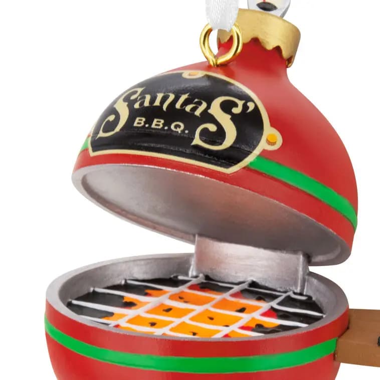 Santa's BBQ Grill Hallmark Ornament [Santa's B.B.Q., 2 x 3 x 1.5, Resin ornament with hanger attachmen, One Hallmark Christmas ornament.]