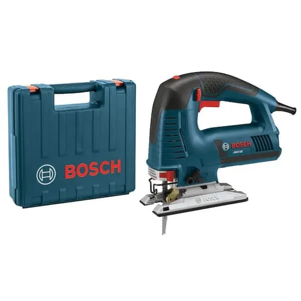 Bosch 7.2 Amp Corded Variable Speed Top-Handle Jig Saw Kit with Assorted Blades and Carrying Case, JS572EK [Amperage (A): 7.2 A, Bevel Capacity (degrees): 45 °, Color Family: Blue]