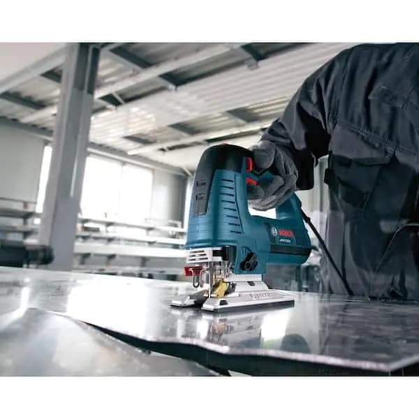 Bosch 7.2 Amp Corded Variable Speed Top-Handle Jig Saw Kit with Assorted Blades and Carrying Case, JS572EK [Amperage (A): 7.2 A, Bevel Capacity (degrees): 45 °, Color Family: Blue]