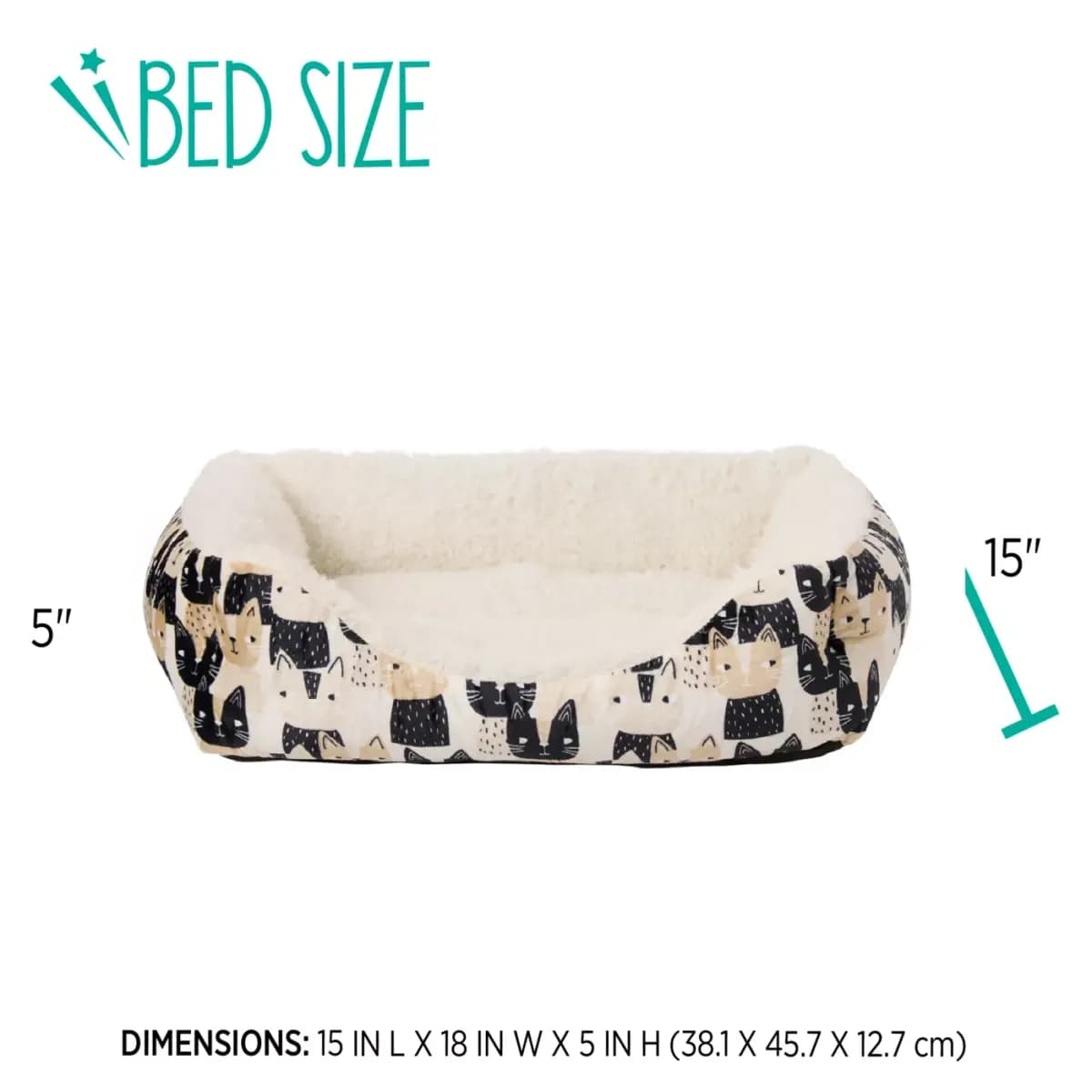 Whisker City® Cat Face Cuddler Cat Bed, Multi-Color, Machine Washable, 15L x 18W [Brand Whisker City®, Includes 1 Cuddler Bed, Color Black, Tan, Cream, Environment Indoors]