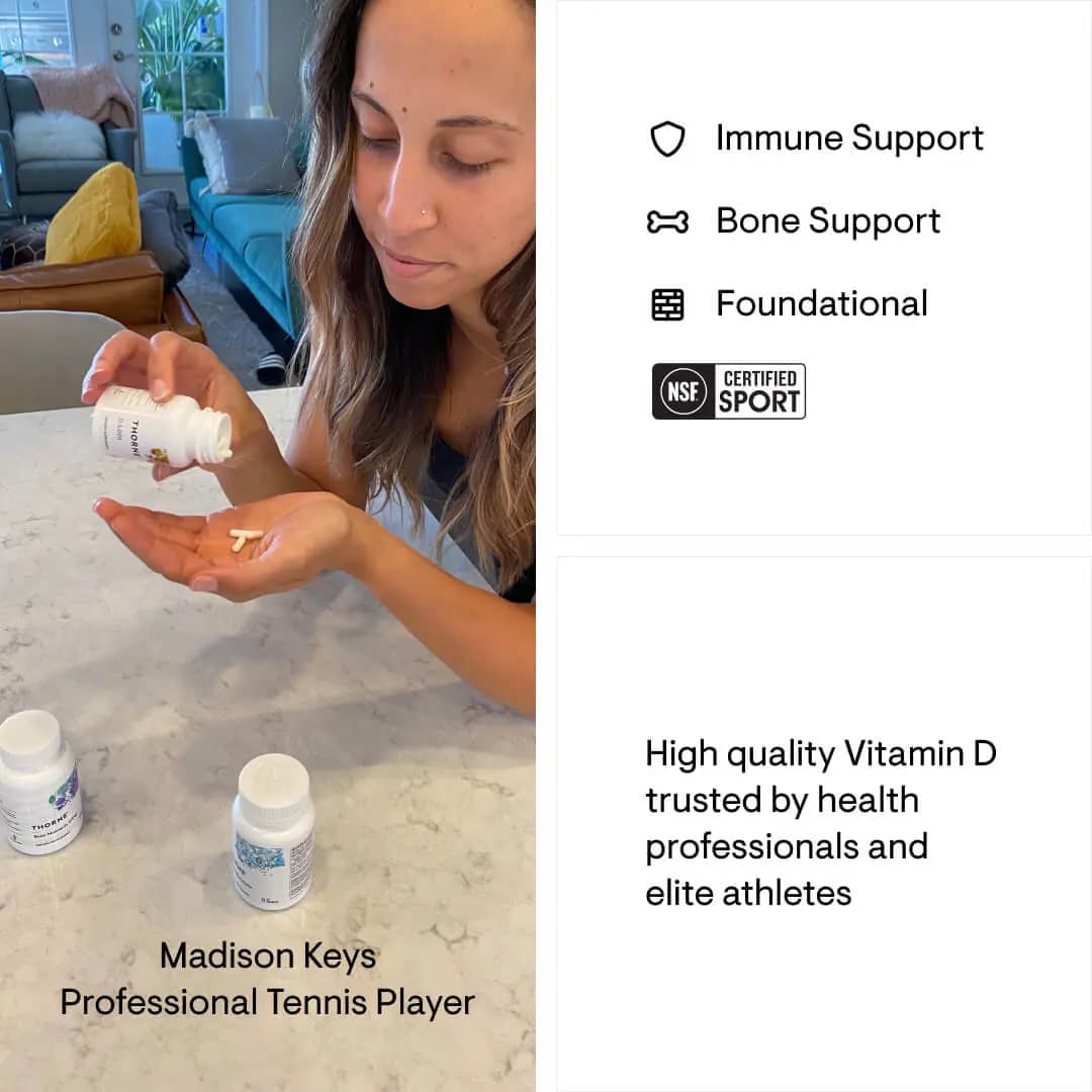 Thorne Vitamin D-5,000 - NSF Certified for Sport - 60 Servings [1 Capsule(s), 60, 125mcg]