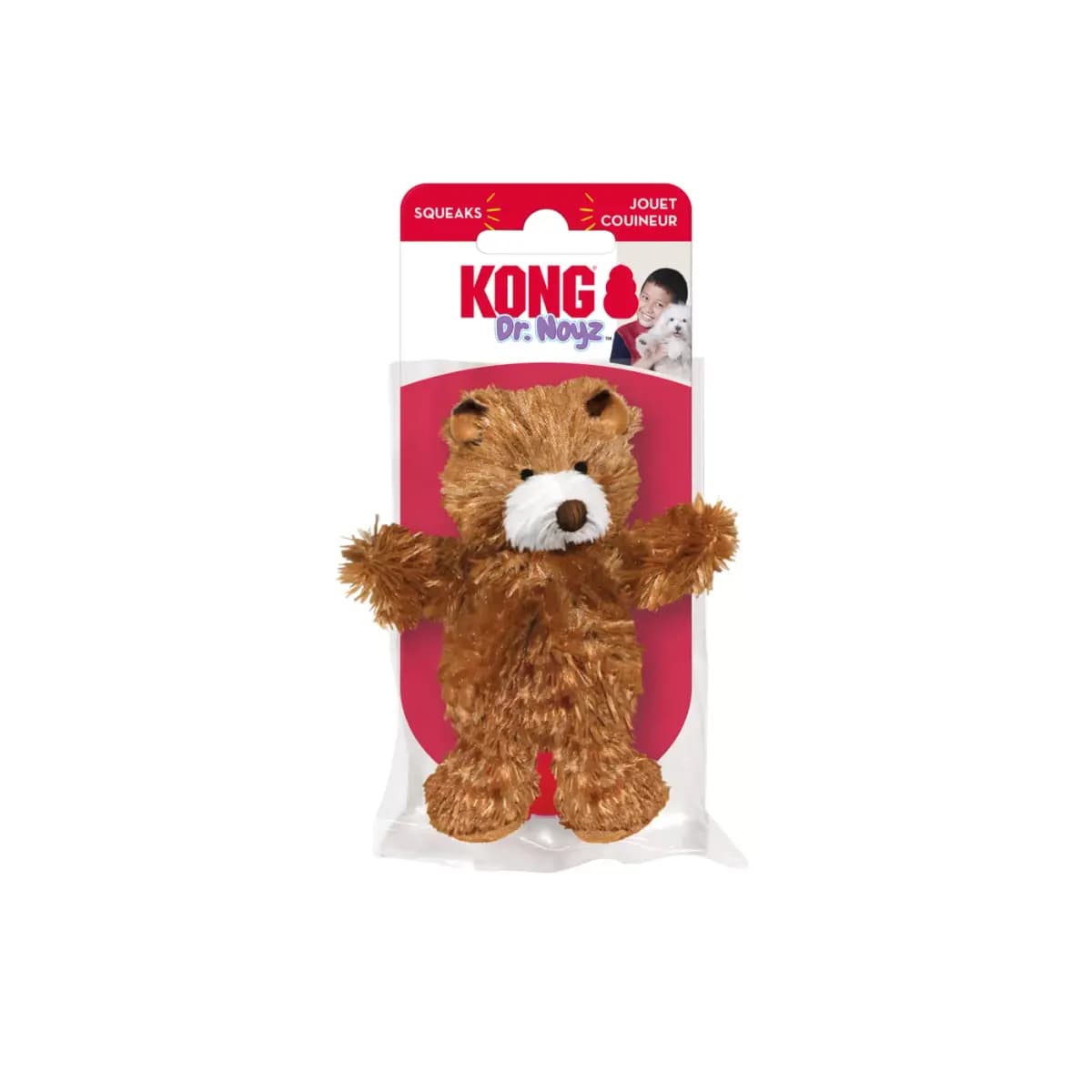 KONG® Teddy Bear Plush Squeaker Dog Toy [Description and Overview The KONG Dr. Noyz Teddy Bear is full of, Product Brand & Name KONG Dr. Noyz Teddy Bear XS, Intended for Dog, Dimen