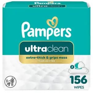 Pampers Ultra Clean Baby Wipes - 156ct [Scent Unscented, Dimensions (Overall) 7 Inches (L), 6.7 Inches (W), Health Facts No Fragrance Added, Hypoallergenic, Disposability Do not fl