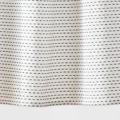 Threshold Woven Dot Line Shower Curtain Ivory/Black - Thresholdâ„¢ [100% Cotton, .52 Pounds, 72 Inches (H) x 72 Inches (W)]