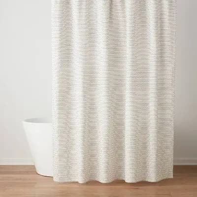Threshold Woven Dot Line Shower Curtain Ivory/Black - Thresholdâ„¢ [100% Cotton, .52 Pounds, 72 Inches (H) x 72 Inches (W)]