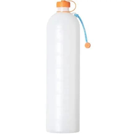 Cnoc Outdoors ThruBottle Water Bottle - 32 fl. oz. White/Orange [Hiking Backpacking, 1 liter, 32 fluid ounces]