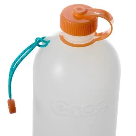Cnoc Outdoors ThruBottle Water Bottle - 32 fl. oz. White/Orange [Hiking Backpacking, 1 liter, 32 fluid ounces]