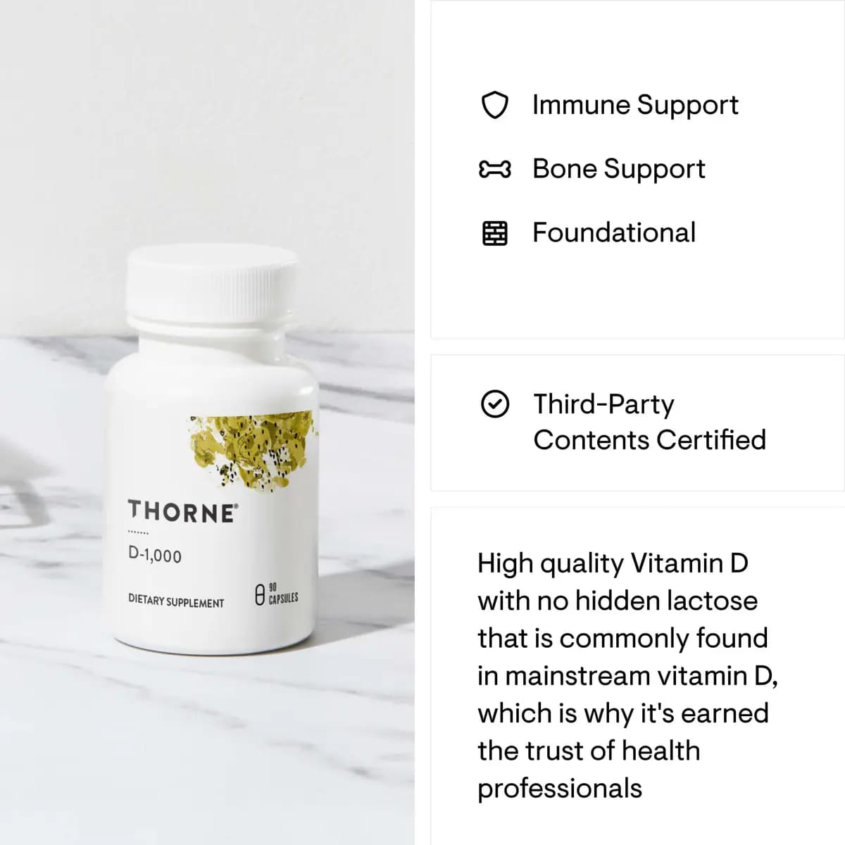 Thorne Vitamin D-1,000 - 90 Servings [1 Capsule(s), 90, 25mcg]