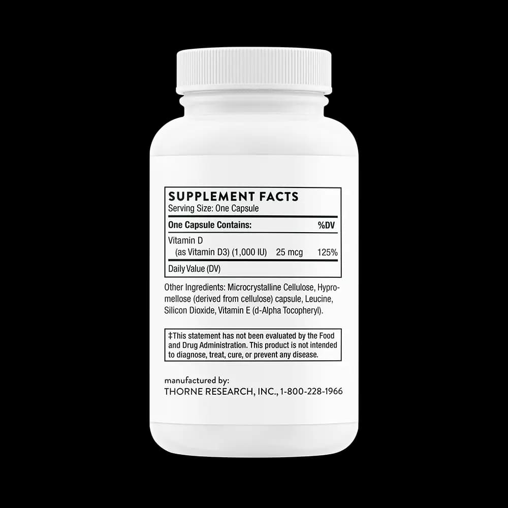 Thorne Vitamin D-1,000 - 90 Servings [1 Capsule(s), 90, 25mcg]