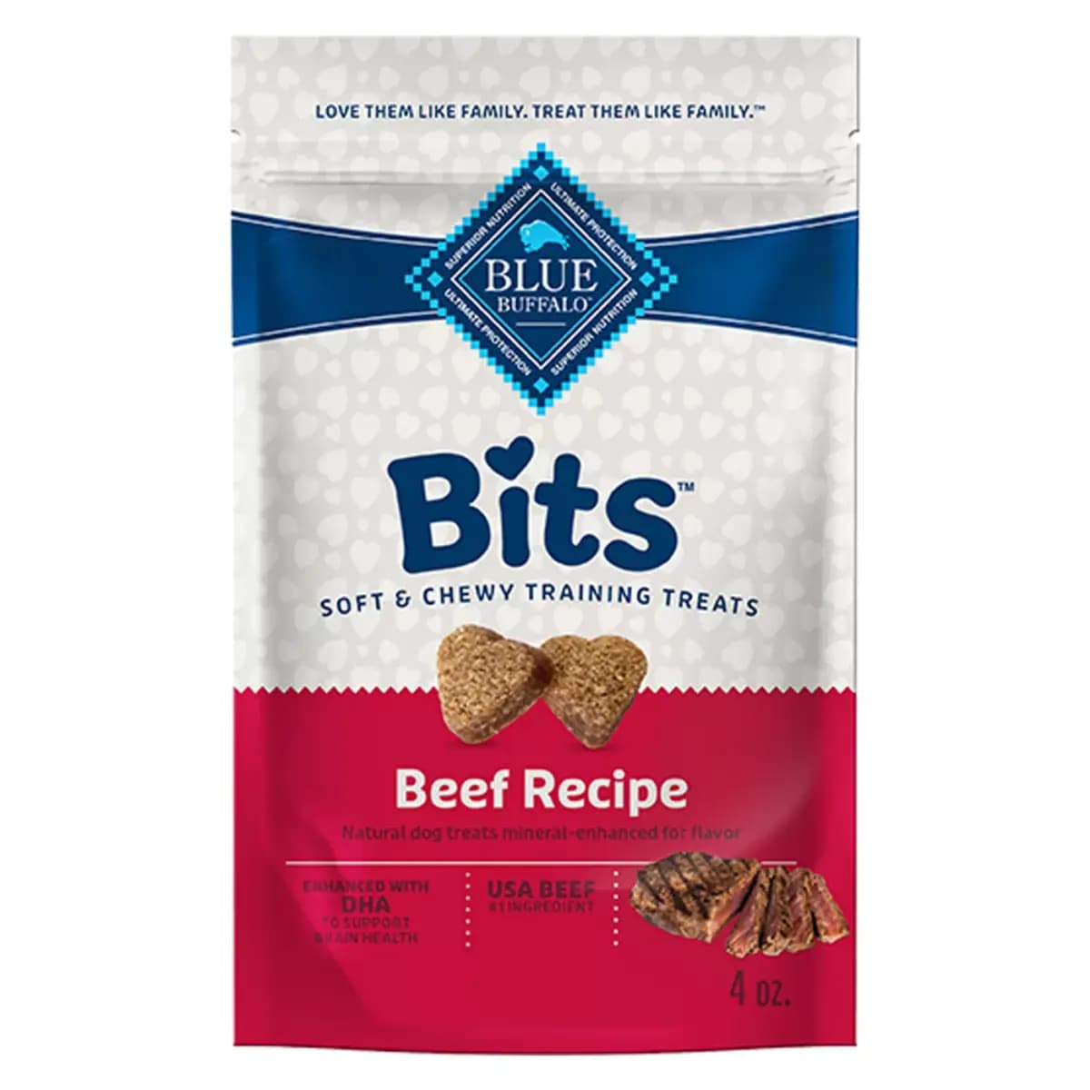 Blue Buffalo® Bits Soft & Chewy Training Treats - Beef Recipe, 4 oz [Food Type Dog Treat, Life Stage Puppy, Health Consideration Brain Development, Flavor Beef]