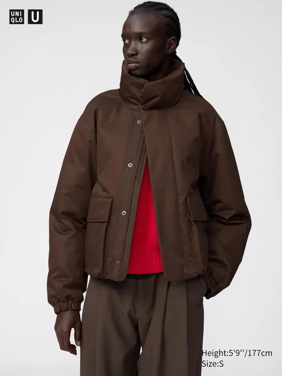 Uniqlo Hybrid Down Short Jacket Brown [Imported, Hand wash cold, Do not dry clean, Uniqlo U View the full collection]