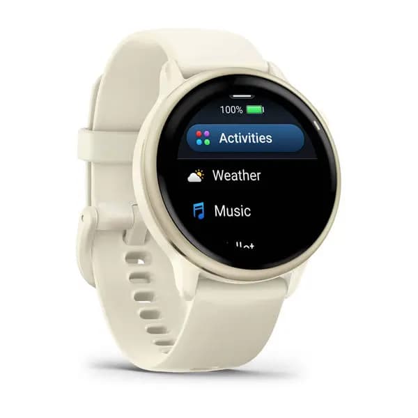 Garmin vívoactive 6 Lunar Gold with Bone Band [AMOLED (optional always-on mode), Swim, 5 ATM, 1.2" (30.4 mm) diameter]