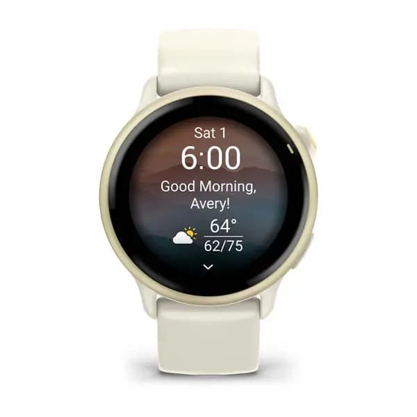 Garmin vívoactive 6 Lunar Gold with Bone Band [AMOLED (optional always-on mode), Swim, 5 ATM, 1.2" (30.4 mm) diameter]
