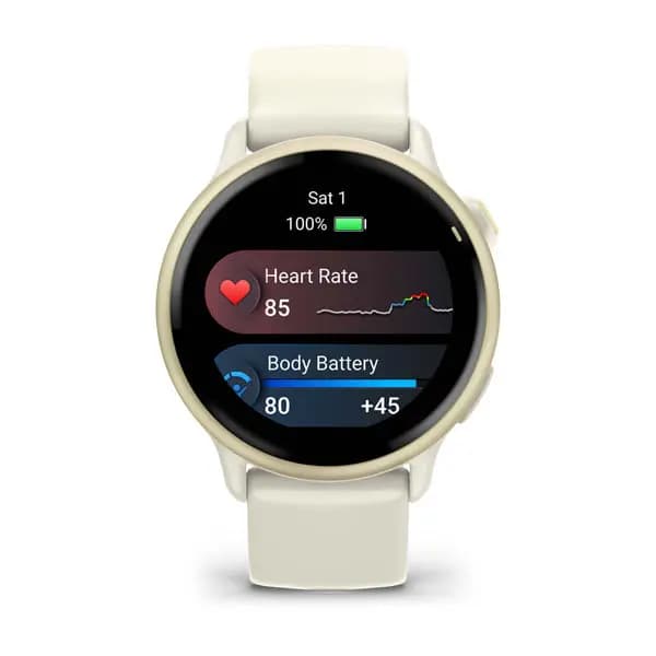 Garmin vívoactive 6 Lunar Gold with Bone Band [AMOLED (optional always-on mode), Swim, 5 ATM, 1.2" (30.4 mm) diameter]