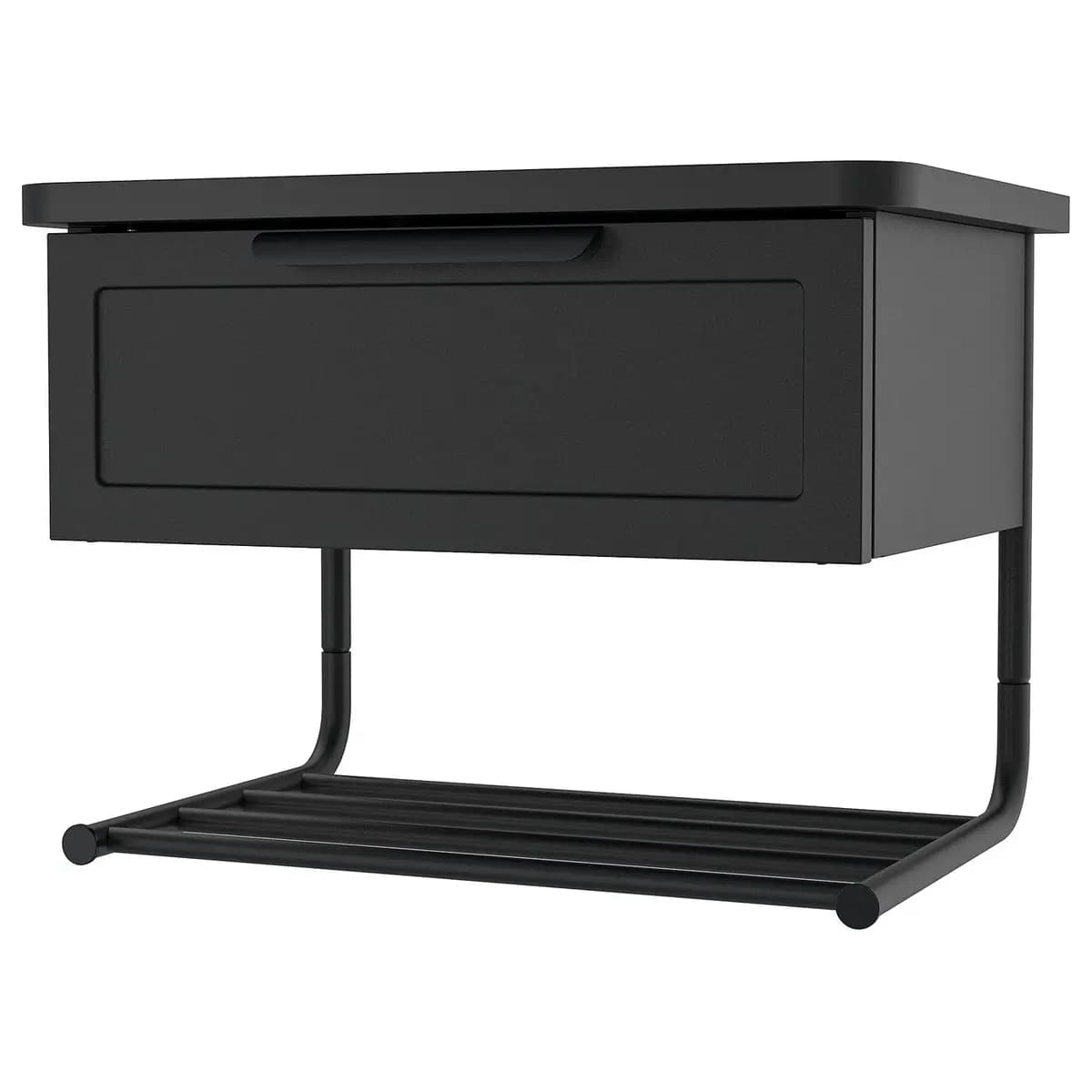 IKEA GRÅFJÄLLET Wall-mounted bedside table, anthracite [Width 16 1/2 ", Depth 11 3/8 ", Height 12 1/4 "]