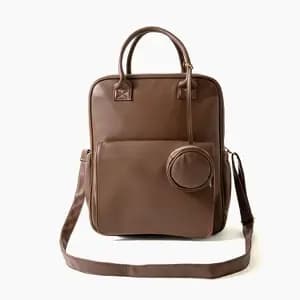 Picolette by Olivia Culpo Large Solid Backpack Diaper Bag - Chocolate [Dimensions (Overall) 15.8 Inches (H) x 9 Inches (W) x 12.2 In, Weight 3.5 Pounds, Industry or Government Cert