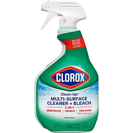 Clorox Clean-Up Multi-Surface Cleaner with Bleach, Original, Spray Bottle, 32 Fluid Ounces (01204) [color Clear, Number Of Containers 1, Size (container) 32 oz, antibacterial Yes]