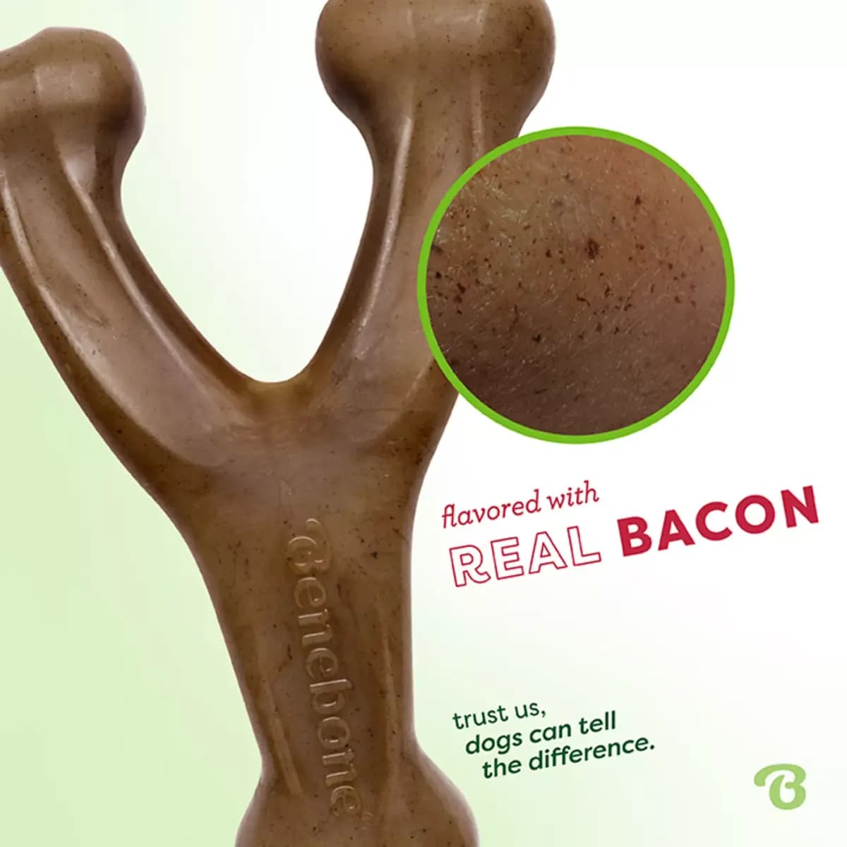 Benebones Benebone Wishbone Durable Dog Chew Toy, Bacon Flavored, Small [Includes 1 Chew Toy, Intended For Dog, Activity Chew, Color Brown]