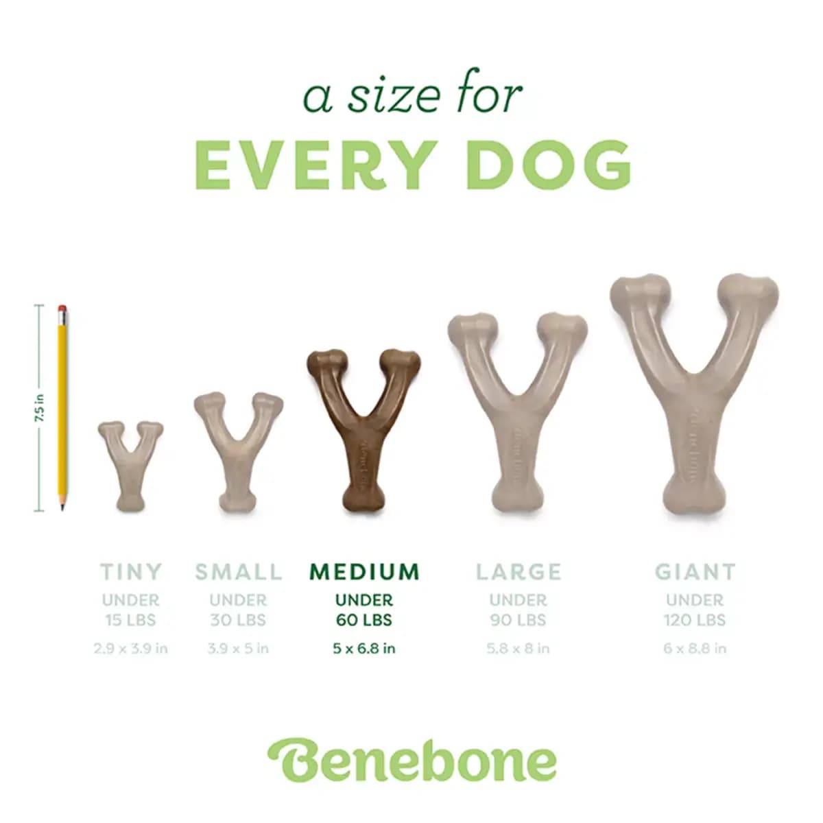 Benebones Benebone Wishbone Durable Dog Chew Toy, Bacon Flavored, Small [Includes 1 Chew Toy, Intended For Dog, Activity Chew, Color Brown]