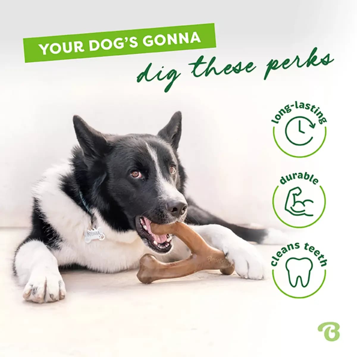 Benebones Benebone Wishbone Durable Dog Chew Toy, Bacon Flavored, Small [Includes 1 Chew Toy, Intended For Dog, Activity Chew, Color Brown]
