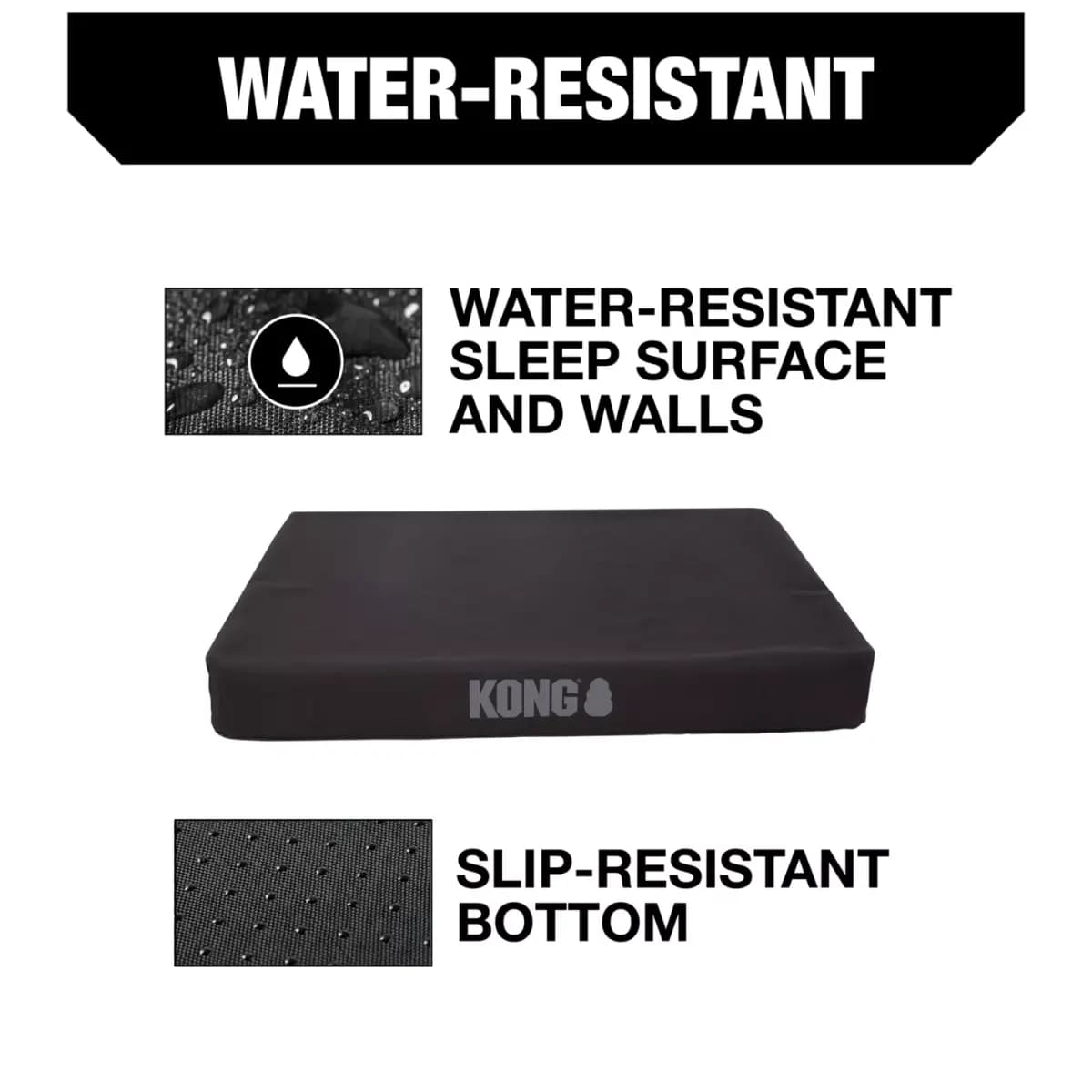 KONG® Orthopedic Durable Dog Bed with Water-Resistant Cover, Multiple Colors, 38L x 30W [Includes 1 Mattress, Intended For Dogs, Color Tan, Material High Performance Poly Ripstop O