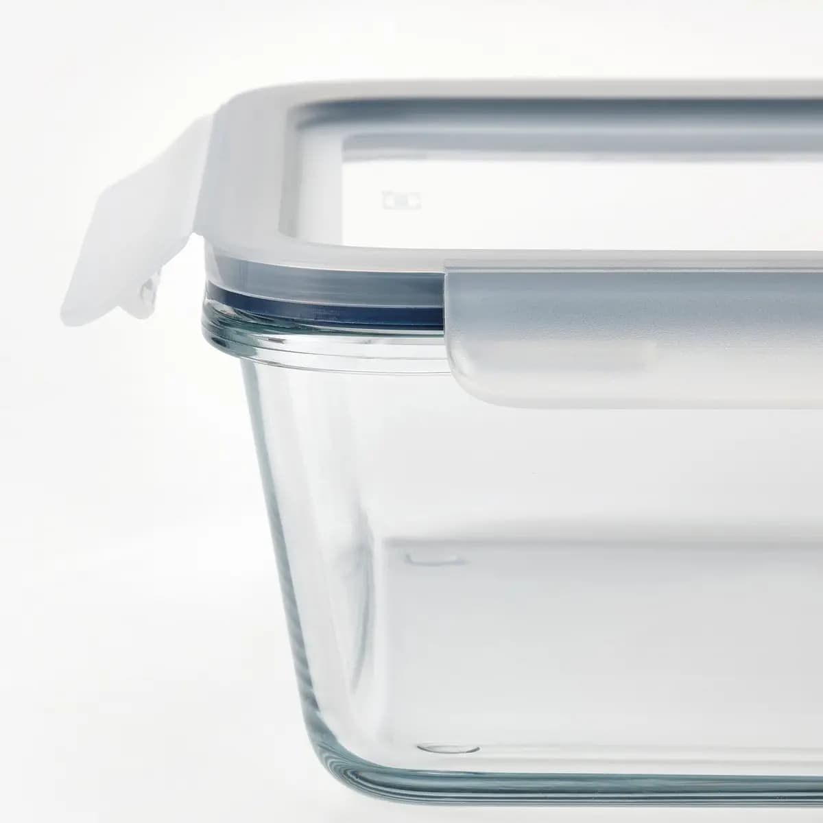 IKEA 365+ food container with lid, square glass/plastic, 20 oz [Length 6 ", Width 6 ", Height 3 ", Volume 20 oz]
