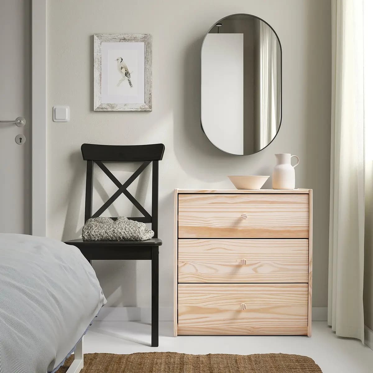 IKEA RAST 3-drawer dresser, pine 24 3/8x26 3/4 " [Width 24 3/8 ", Depth 13 3/4 ", Height 26 3/4 "]