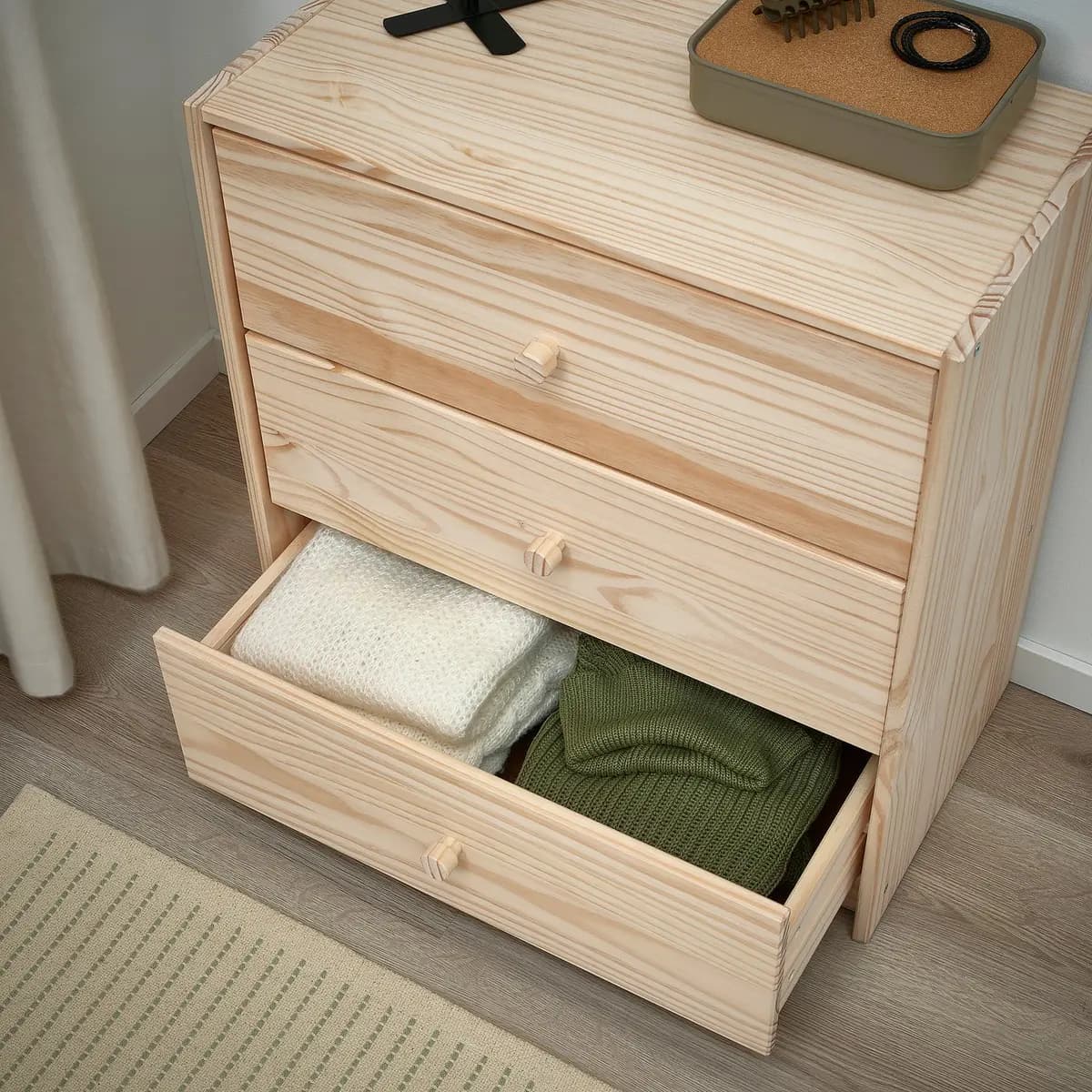 IKEA RAST 3-drawer dresser, pine 24 3/8x26 3/4 " [Width 24 3/8 ", Depth 13 3/4 ", Height 26 3/4 "]