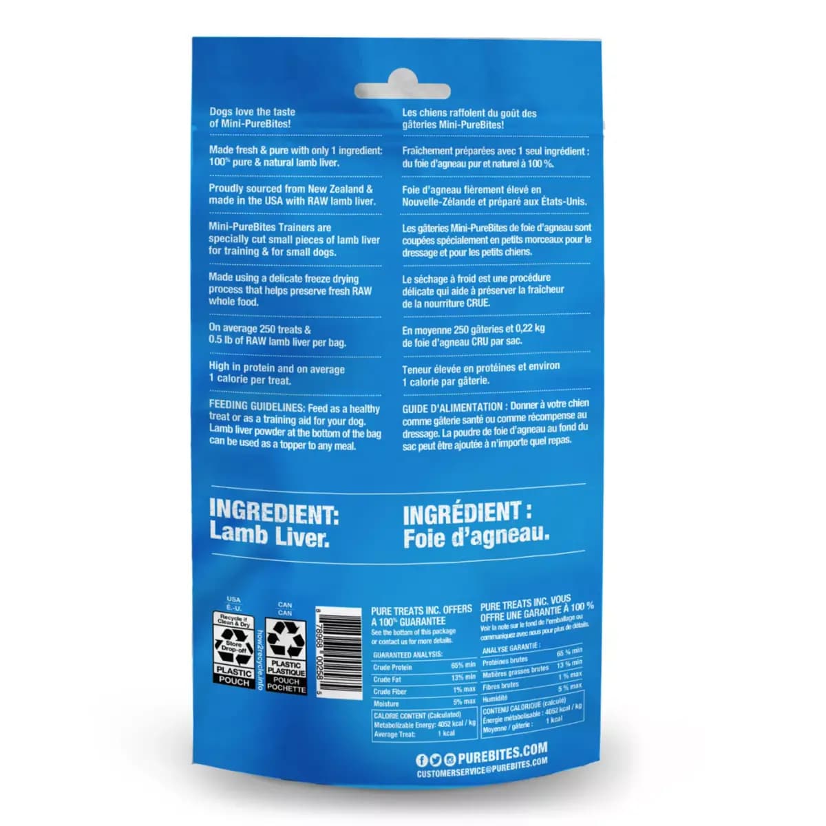 Mini-PureBites® Raw Freeze Dried Trainers Dog Treats - Lamb Liver [Brand PureBites, Food Type Dry, Freeze Dried, Breed Size All, Life Stage All]