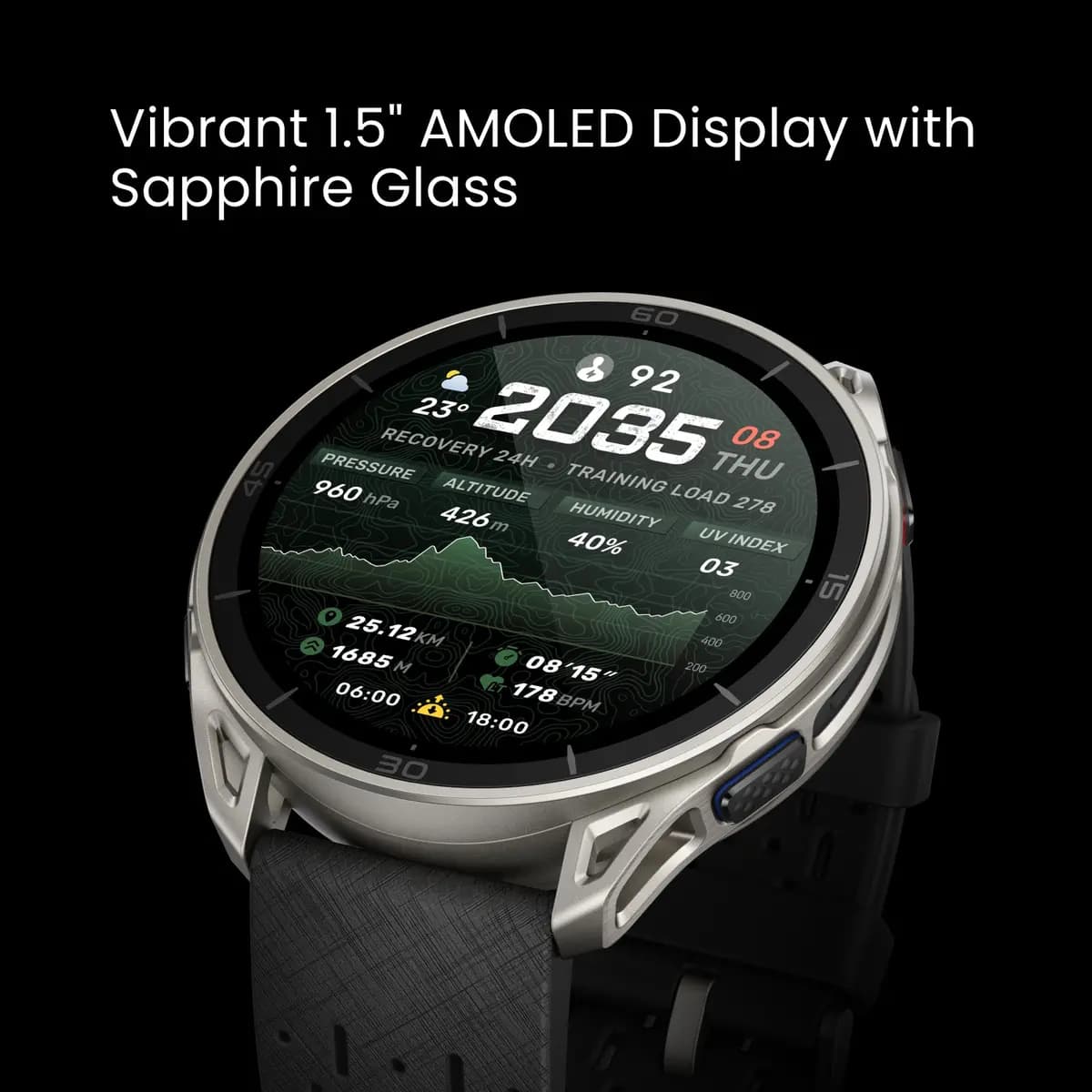 Amazfit Cheetah 2 Ultra [1.5", Up to 30 days, 780 mAh (rated value)]