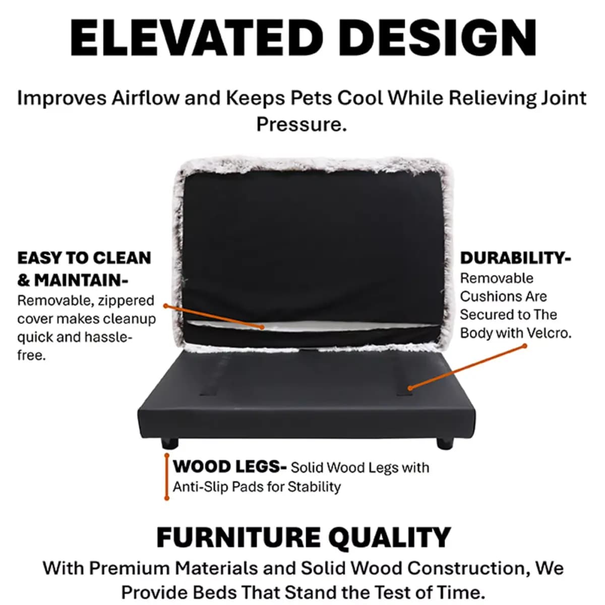 Club Nine Pets Milo Orthopedic Elevated Dog Bed [Intended For Dog, Cat, Color Fawn, Dimensions 26 x 20 x 9, Includes 1 sofa bed]