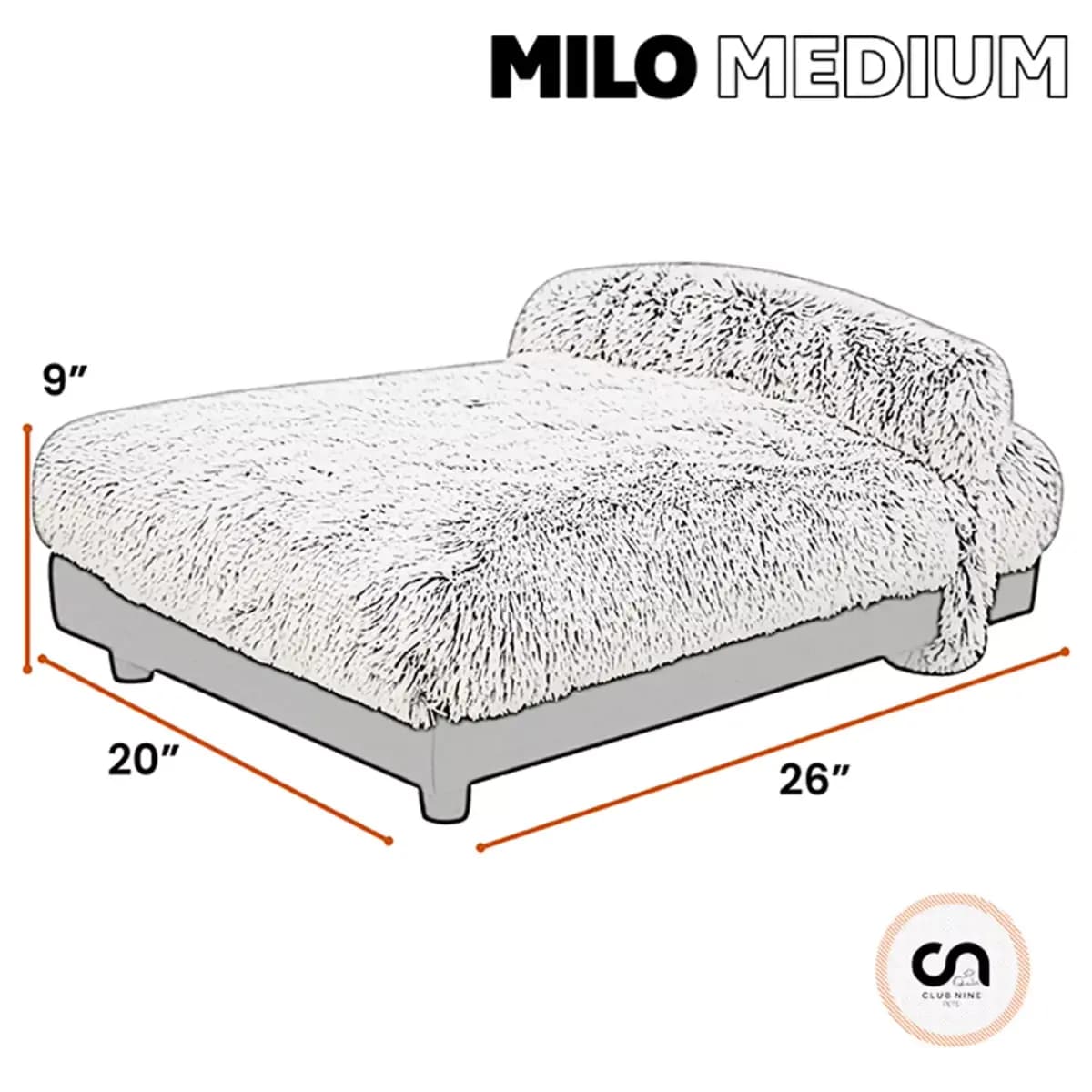 Club Nine Pets Milo Orthopedic Elevated Dog Bed [Intended For Dog, Cat, Color Fawn, Dimensions 26 x 20 x 9, Includes 1 sofa bed]
