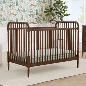 Delta Children Serena 4-in-1 Convertible Crib - Teak Brown [Dimensions (Overall) 41 Inches (H) x 55 Inches (W) x 30.5 Inc, Weight 48 Pounds, Holds up to 50 Pounds, Material Wood (F
