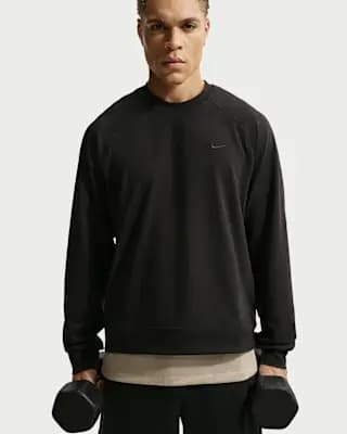 Nike Primary NanoKnit Men's Dri-FIT UV Protection Long-Sleeve Performance Top Black/Black [90% polyester/10% spandex, Machine wash, XS-4XL Tall]