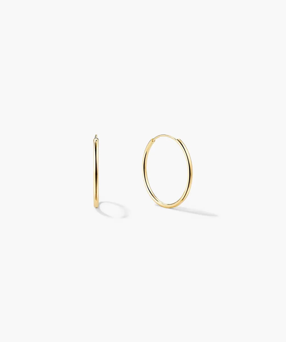 Mejuri Between Hoops 10k Yellow Gold [10k Yellow Gold, 18 mm, Hollowed 14K gold]