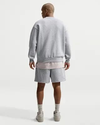 Nike Solo Fleece Men's Shorts Dark Grey Heather/Sail [Body: 82% cotton/18% polyester. Pockets: 100% cotton., Machine wash, XS-4XL Tall]
