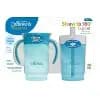 Dr. Brown's 10 oz Milestones Straw to 360° Cup Set, with Interchangeable Silicone Straw - Aqua Blue - 2pk [Dimensions (Overall) 7.1 Inches (H) x 9.75 Inches (W), Finish Matte, Sugg