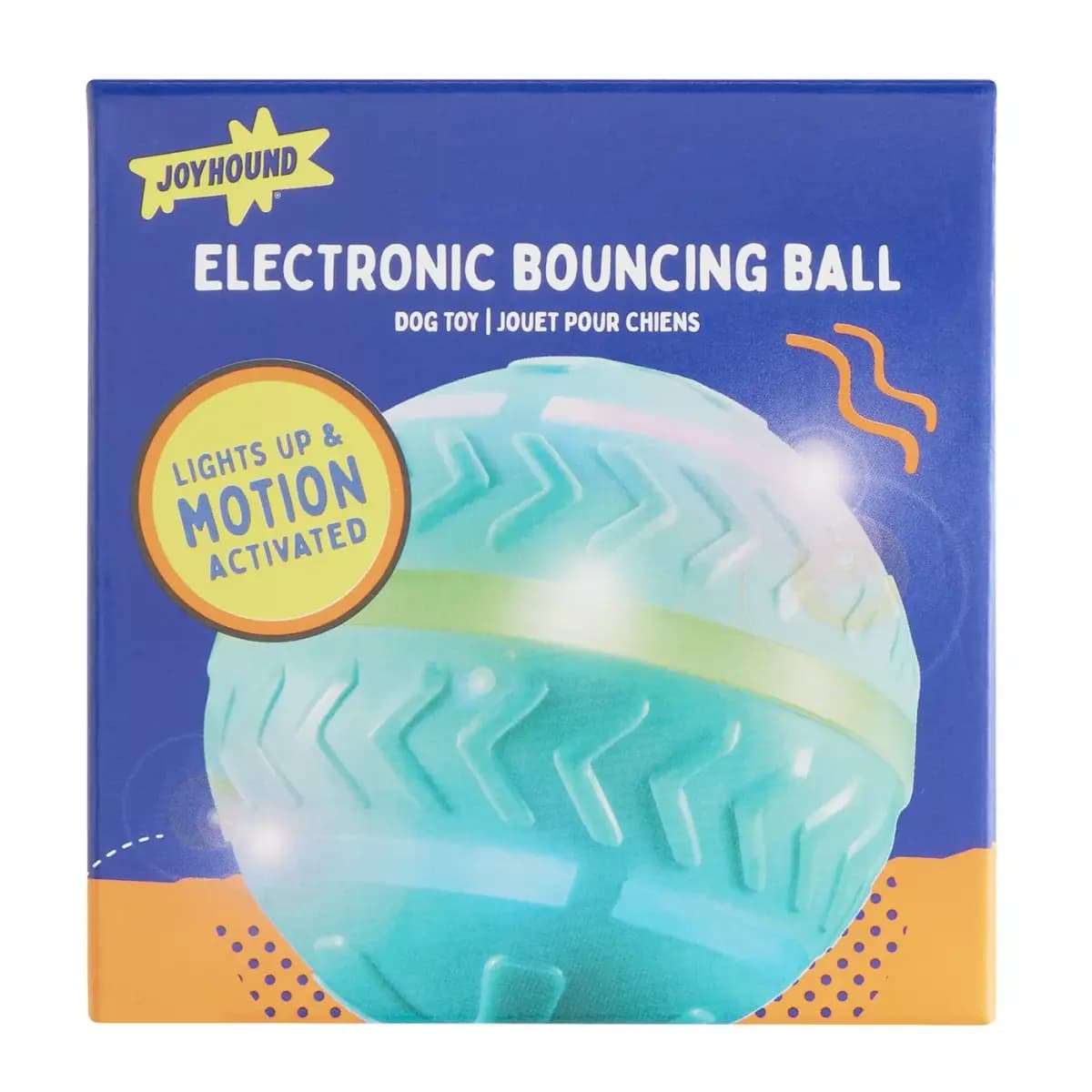 Joyhound® Electronic Light Up Spinning Ball Dog Toy [Includes (1) Dog Toy, Intended For Small dogs, medium dogs, Activity Fetch, Interactive Playtime with Humans,, Color Blue]