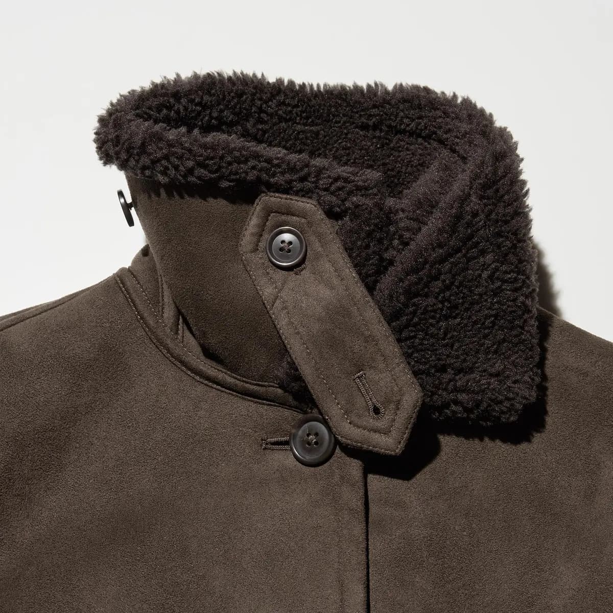 Uniqlo Faux Shearling Short Coat Beige [Face: 100% Polyester/ Back: 100% Polyester, Imported, Hand wash cold, Do not dry clean]