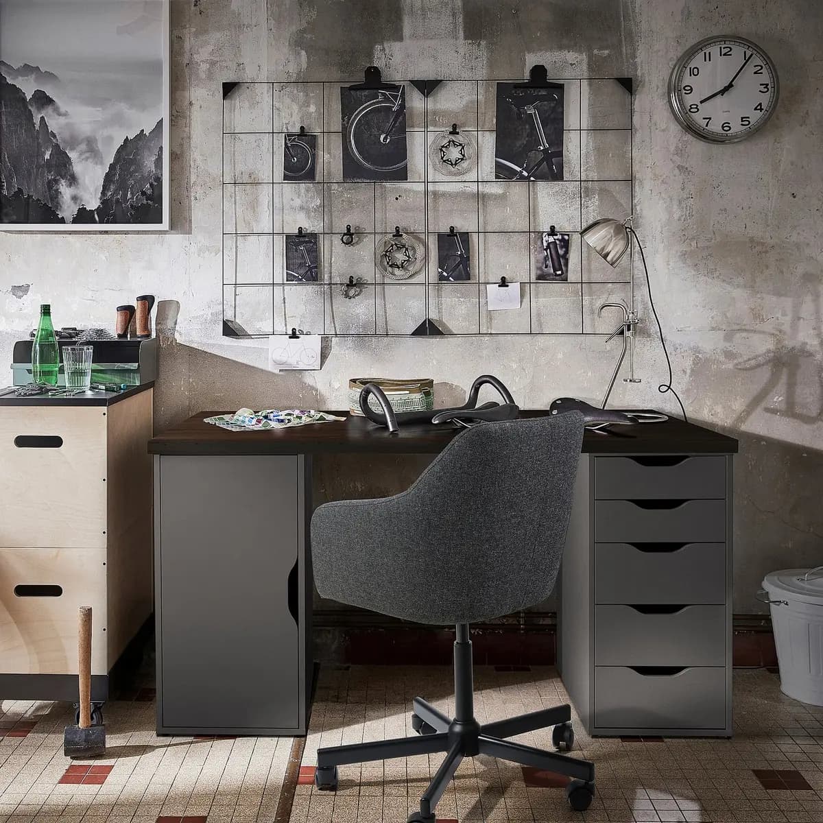 IKEA ALEX Drawer unit, dark gray [Width 14 1/8 ", Depth 22 7/8 ", Height 27 1/2 "]