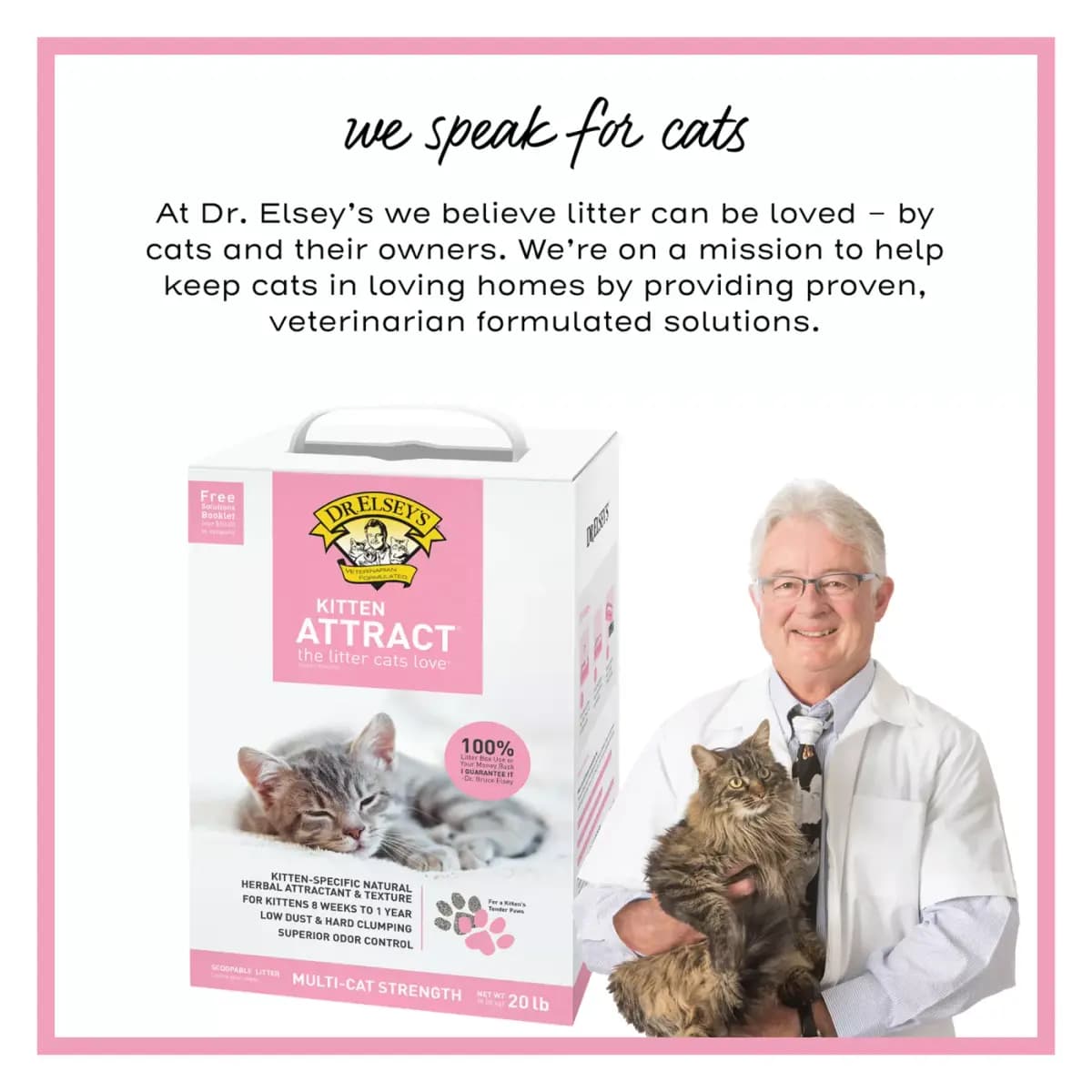 Dr. Elsey's Precious Cat Kitten Attract Clumping Multi-Cat Clay Cat Litter - Low Dust [Species Cat, Brand Dr. Elsey's, Life Stage Kitten, Nutritional Benefits General Health]