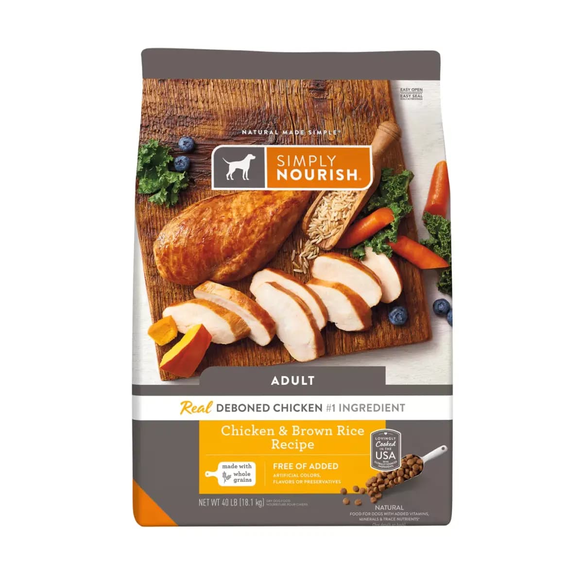 Simply Nourish Original Adult Dry Dog Food - Chicken & Brown Rice [Brand Simply Nourish®, Food Type Dry, Life Stage Adult, Flavor Chicken & Brown Rice]