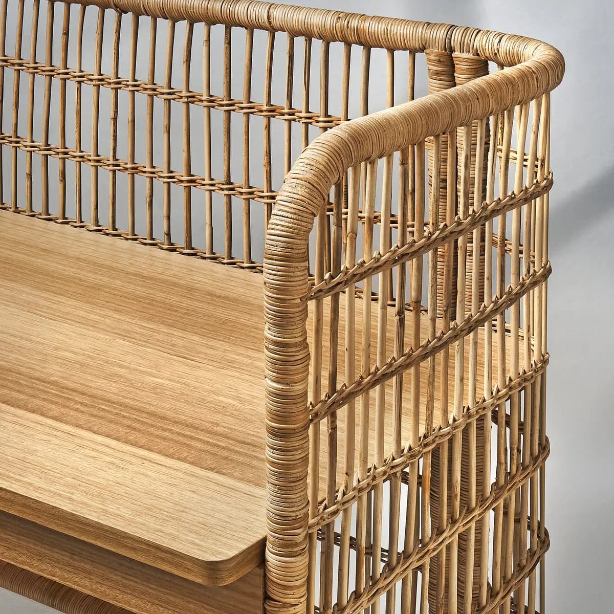 IKEA FRYKSÅS Desk, rattan [Width 43 1/4 ", Depth 21 1/8 ", Height 29 7/8 "]